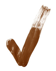 Oil paint brush stroke yes tick mark