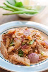 Spicy barbecued beef salad