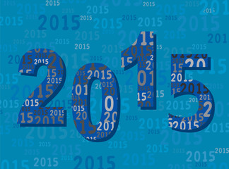 2015 - Carte Voeux - Nouvel An - Année en Chiffres
