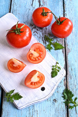 Tomatoes and green lettuce