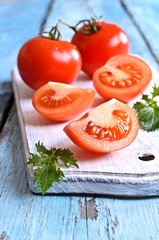 Tomatoes and green lettuce
