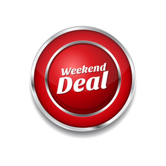 Weekend Deal Red Vector Icon Button