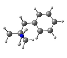 Phentermine molecule isolated on white