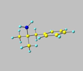 Phentermine molecule isolated on grey
