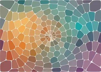 Fototapeten abstract circular composition with ceramic geometric shapes © igor_shmel