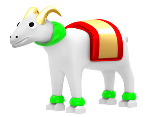 Illustration of a goat on a white background