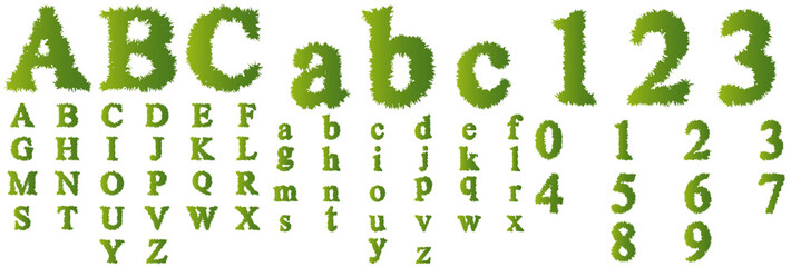 Conceptual green grass font