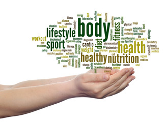 Conceptual health word cloud