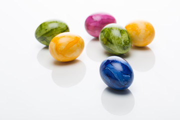 easter eggs in different colors