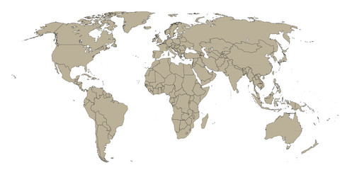 Fototapeta premium Carte du monde vectorielle