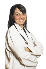 Portrait of female doctor with folded arms