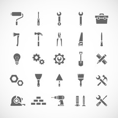 Obraz premium Set of 25 tool icons. Vector illustration eps8