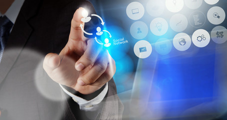 businessman working with new modern computer show social network