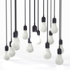 Naklejka premium creative idea and leadership concept light bulb