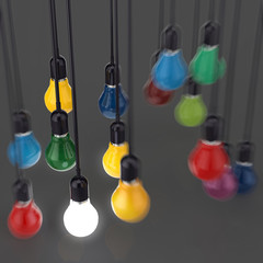 creative idea and leadership concept light bulb