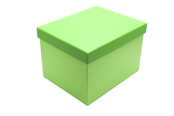 Green Box on Isolated white Background