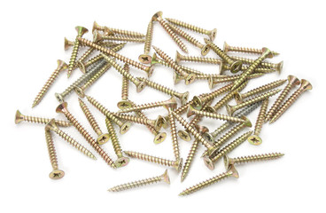 Screws located on a white background