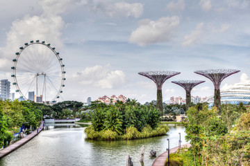 Naklejka premium Singapur w Marina Bay