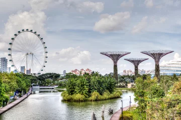 Tuinposter Singapore bij Marina Bay © ronniechua