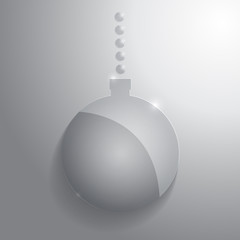 Glass christmas ball. Glossy sphere. Vector illustration