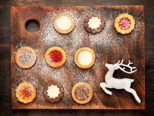 Christmas cookies on a vintage background