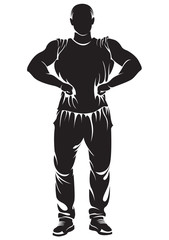 Vector image with bodybuilder