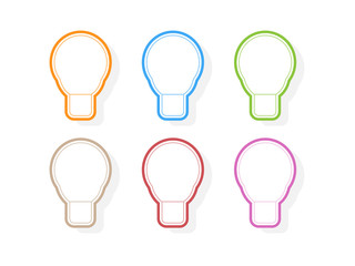 Colors light bulb icons