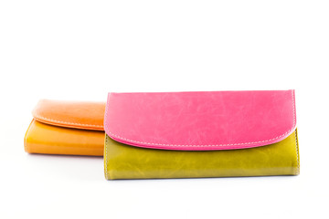 Woman Purse (wallet) isolated on the white background.