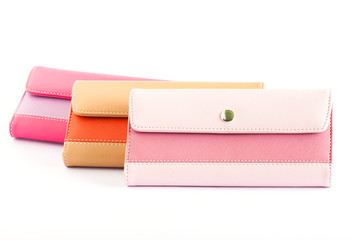 Woman Purse (wallet) isolated on the white background.