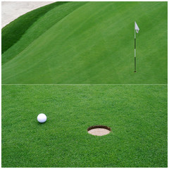 Golf club. At the cup