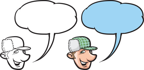 cartoon smiling hunter man face