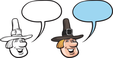 cartoon smiling 17th century man face