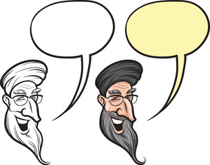 cartoon smiling old man from middle east face