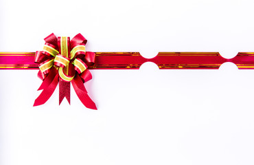 red bow on white background