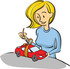 woman with gift car