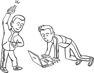 whiteboard drawing - internet start