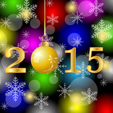 numbers 2015 on a christmas bright background