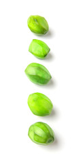 Pickled mango fruit over white background