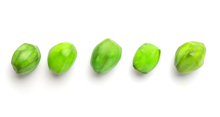 Pickled mango fruit over white background