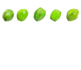 Pickled mango fruit over white background