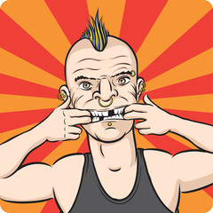 Fototapeta premium grimacing punk