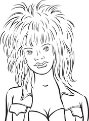 whiteboard drawing - woman