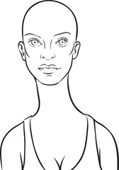 whiteboard drawing - cartoon bald woman