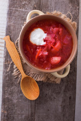 Fresh appetizing vegetable soup