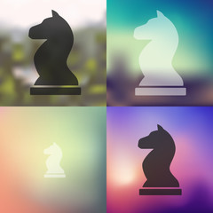 chess icon on blurred background