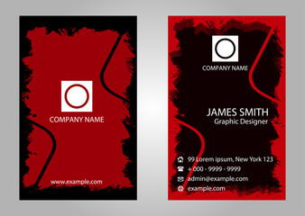 Red black business card