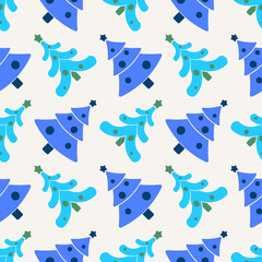 seamless background with Christmas trees