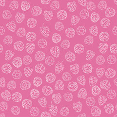 seamless pattern of delicious ripe raspberries
