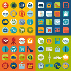 Set of fashion flat icons