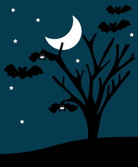 Obraz na płótnie Canvas halloween illustration with bats